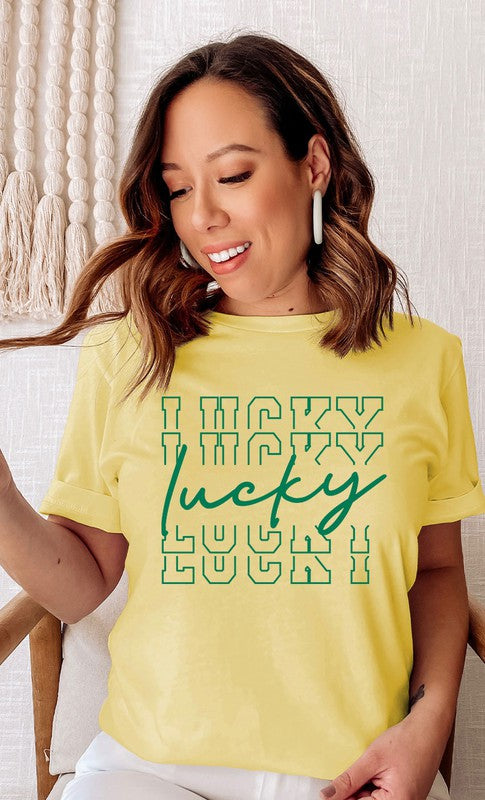 CURVY - Vintage Lucky Graphic Tee PLUS (MULTIPLE COLORS) - BP