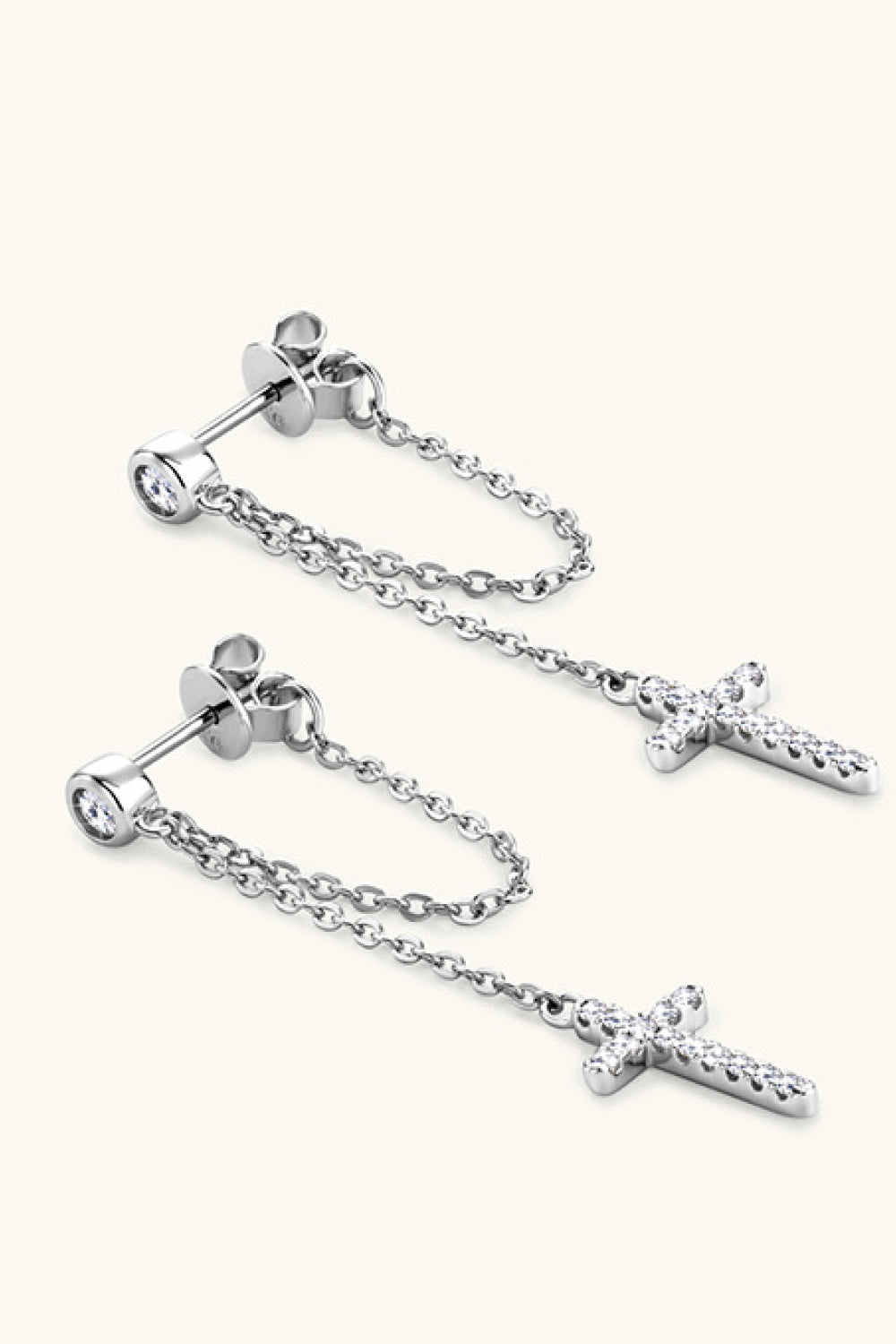 The Moses Moissanite 925 Sterling Silver Cross Earrings (Multiple Finishes) - BP