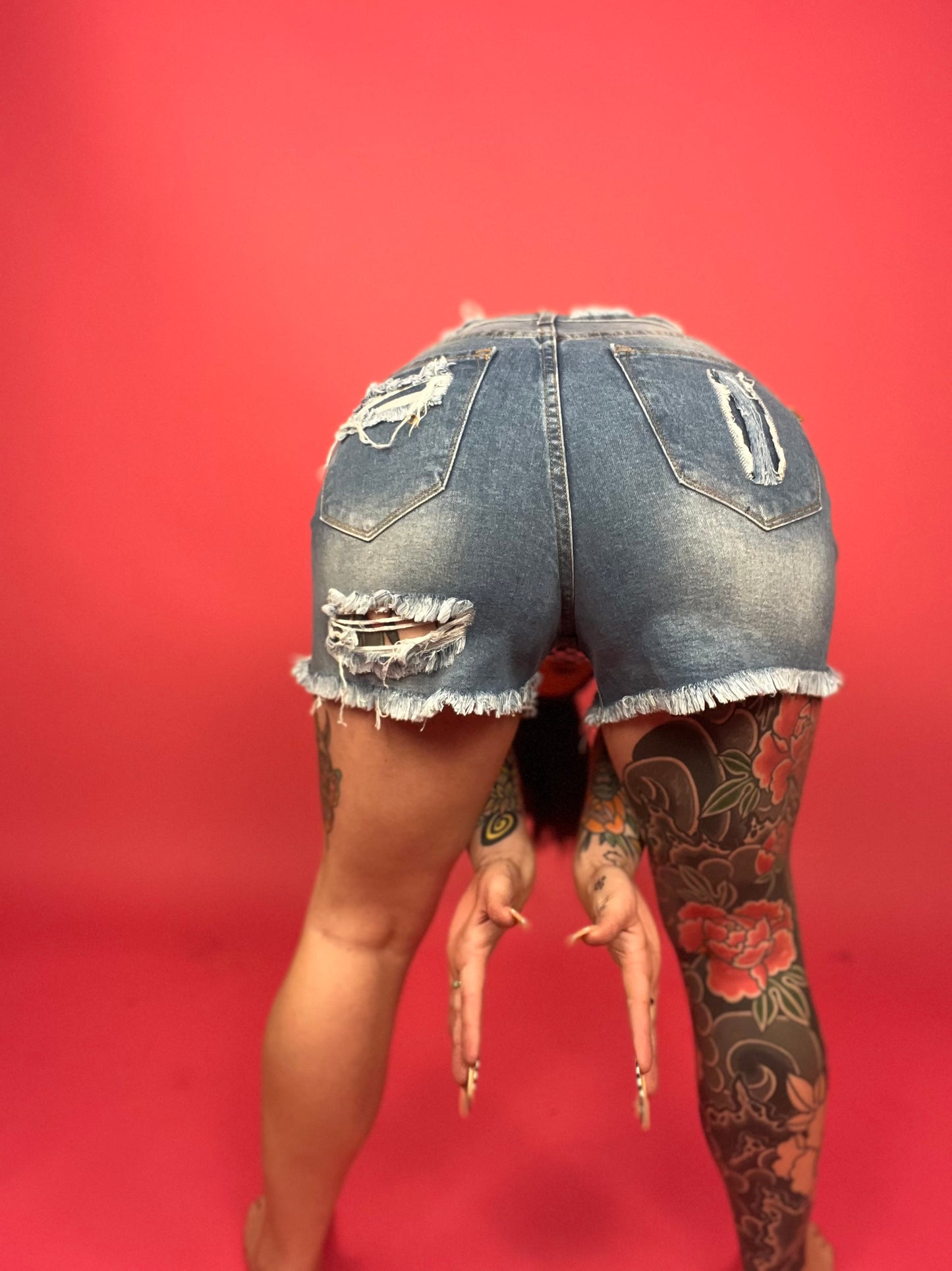 Vibrant M.I.U. Distressed Denim Short - BP