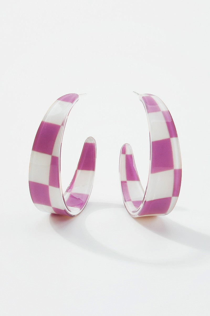 Sweet Tooth Retro Candy Color Resin Hoop Earrings