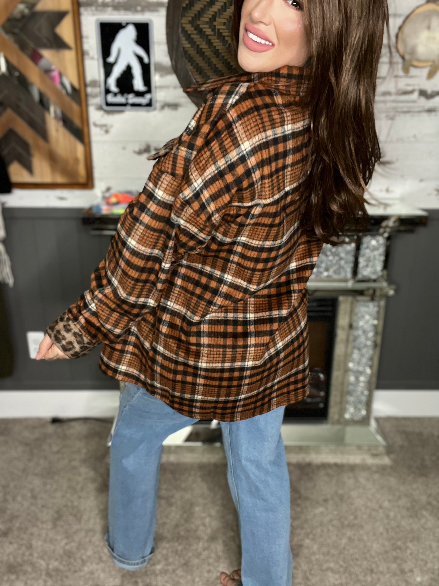 Boo In Boujee Curvy Plaid Shacket