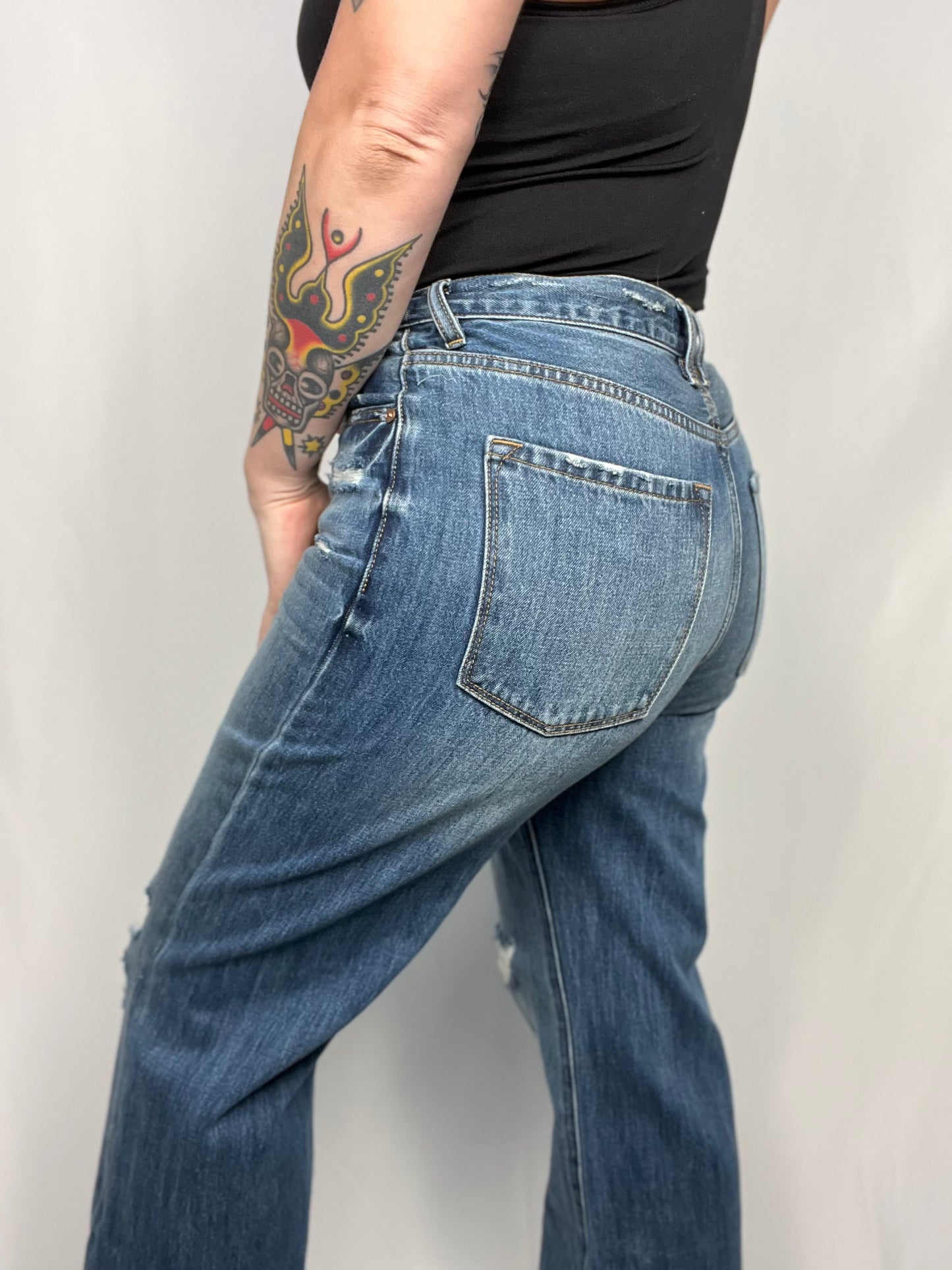 Evangeline Ultra High Rise 90's Flare Kan Can Jeans