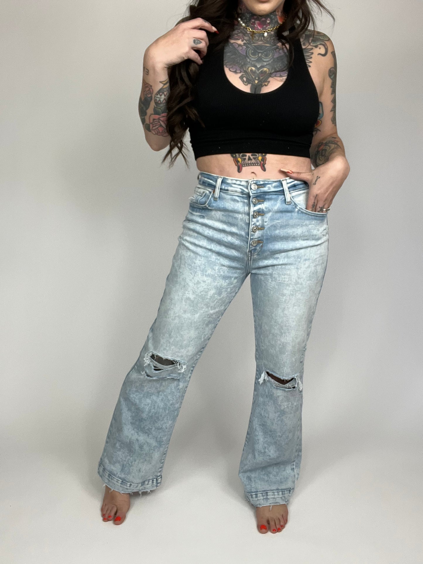 ARTREMIS - 90'S VINTAGE STRETCH WIDE LEG JEANS