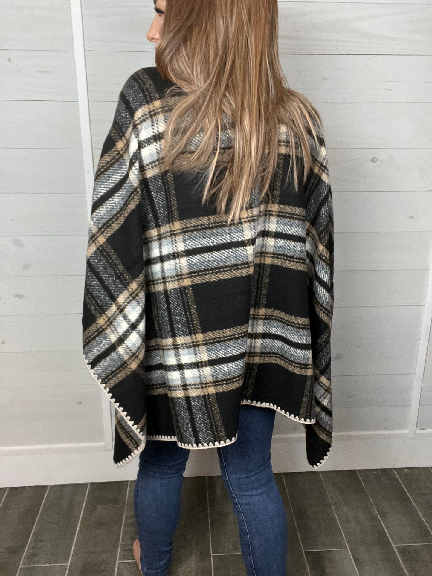 When The Leaves Turn Plaid Shawl