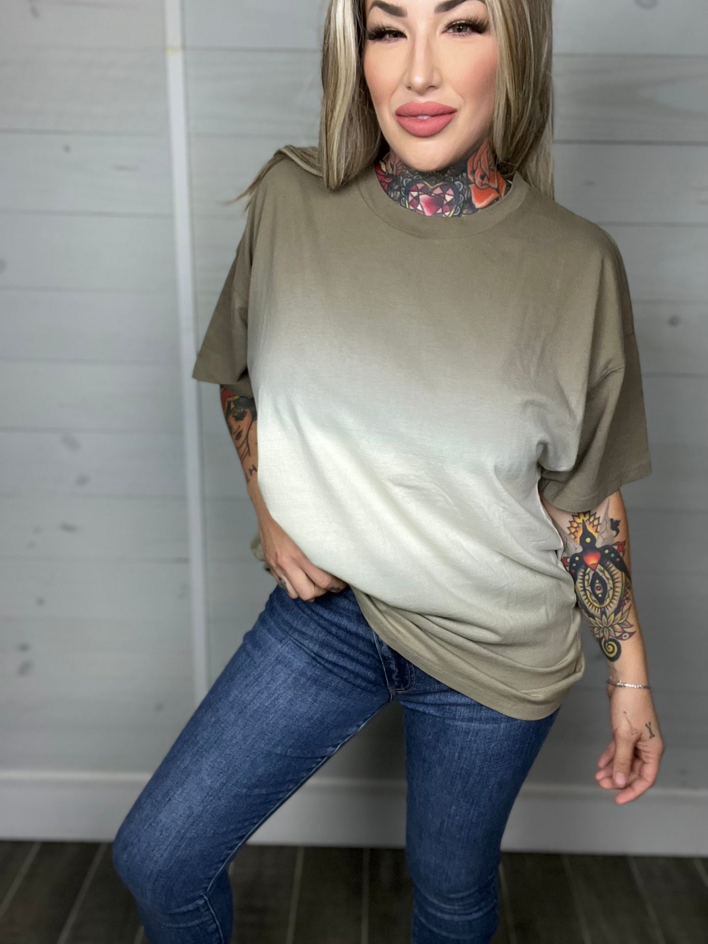 Back to Basics Two Tone Oversized Tee