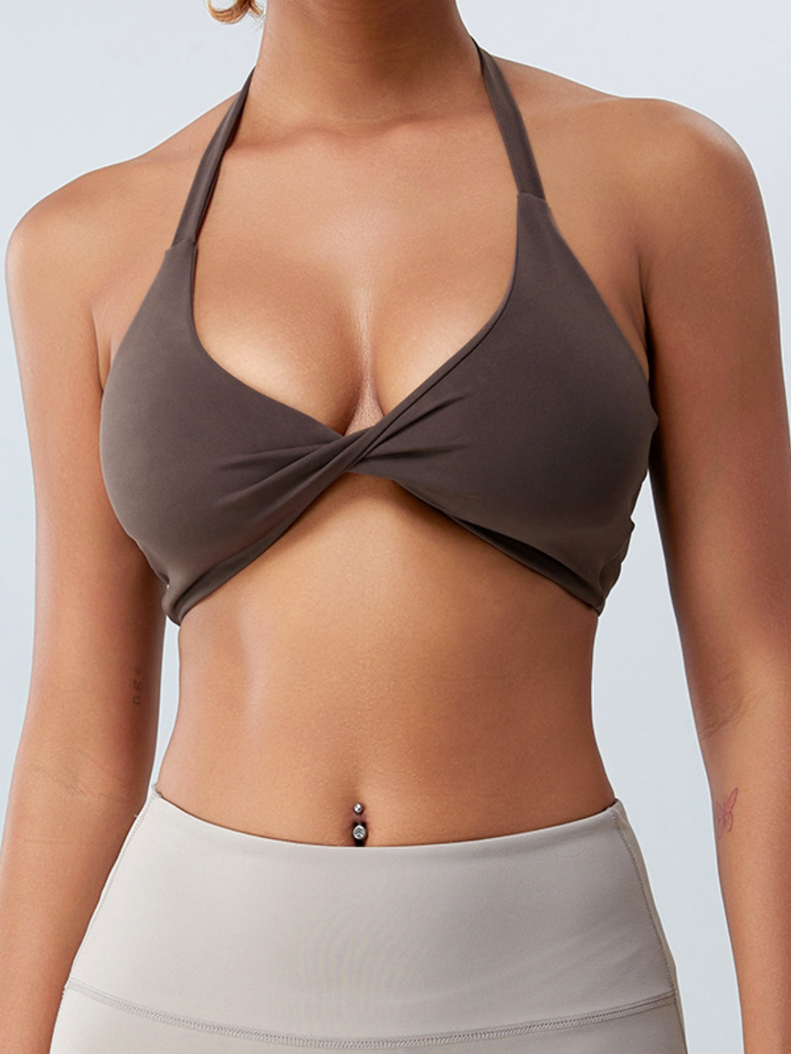 Pack A Punch Twisted Halter Neck Active Bra (Multiple Colors) - BP