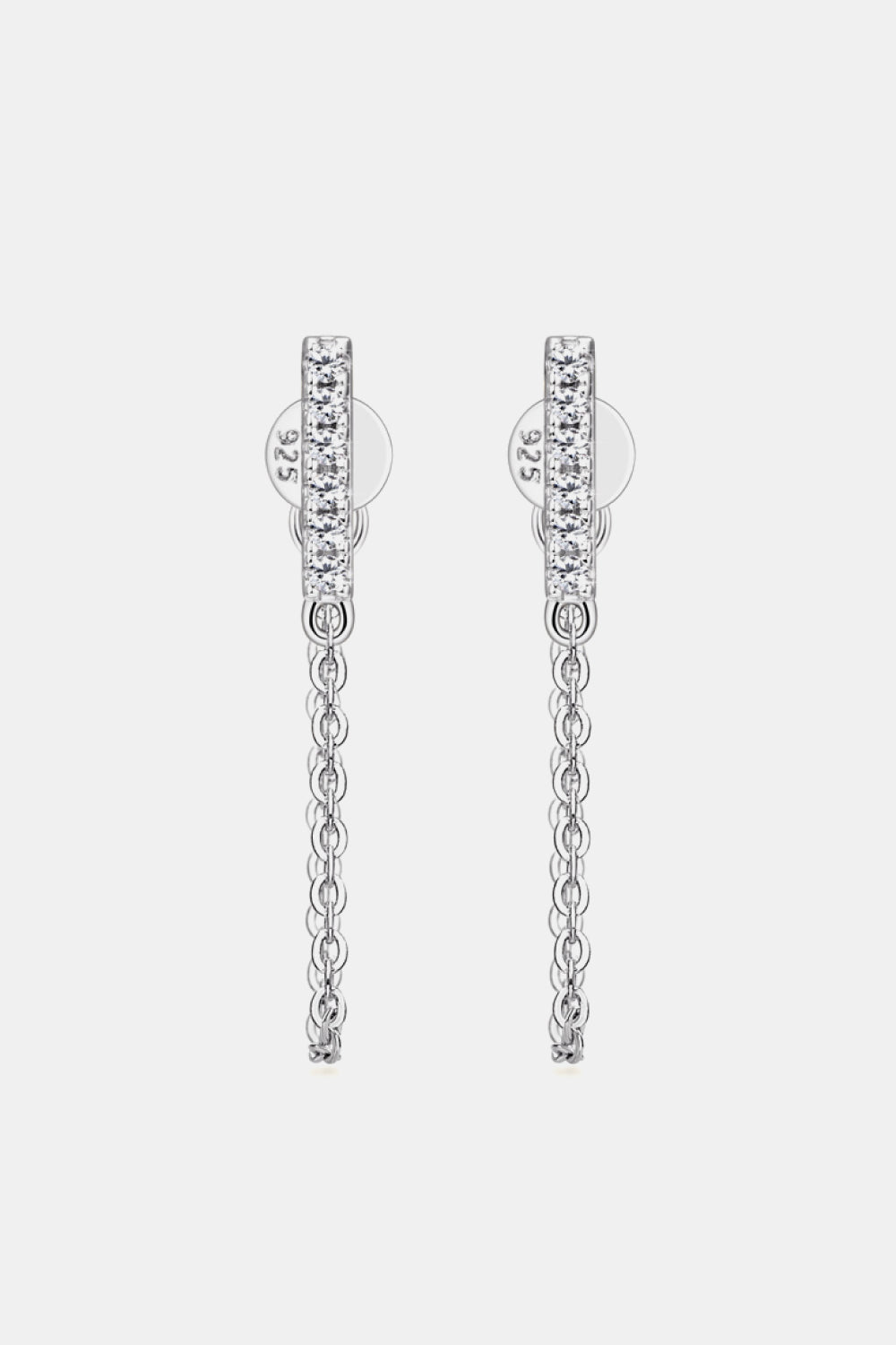 The Blanche Moissanite 925 Sterling Silver Connected Earrings (Multiple Finishes) - BP