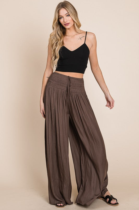 REG Jade By Jane - Ruched waist wide resort pants