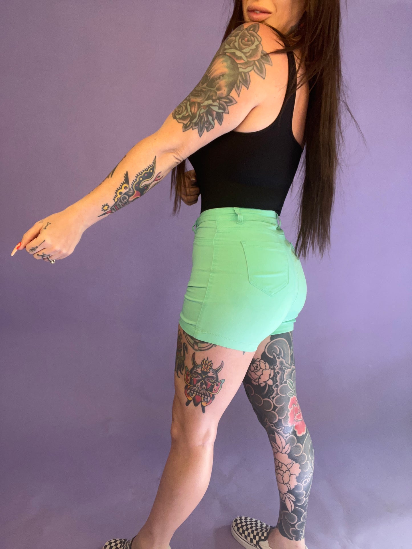 Berkley High Rise Teal Shorts