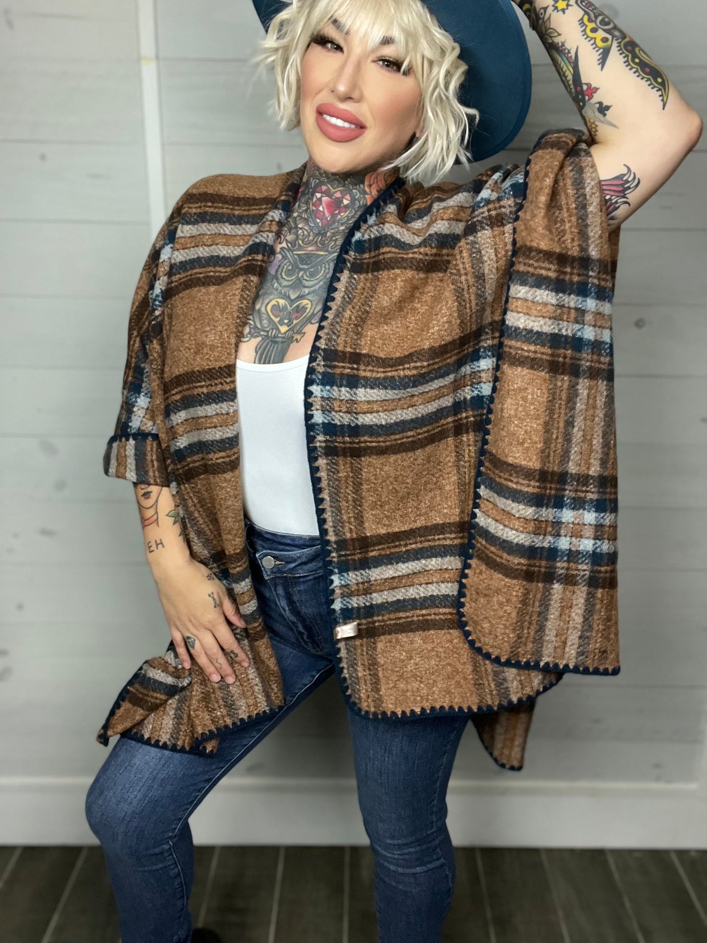 Blissful Seasons Plaid Ruana