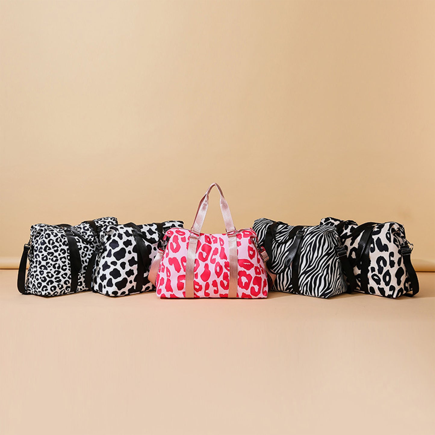 Whiskers And Purrs Animal Print Travel Bag