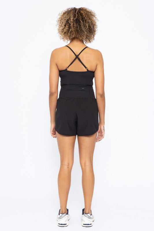 Stand Next To Me Cross Back Active Romper (Mono B/Multiple Colors)