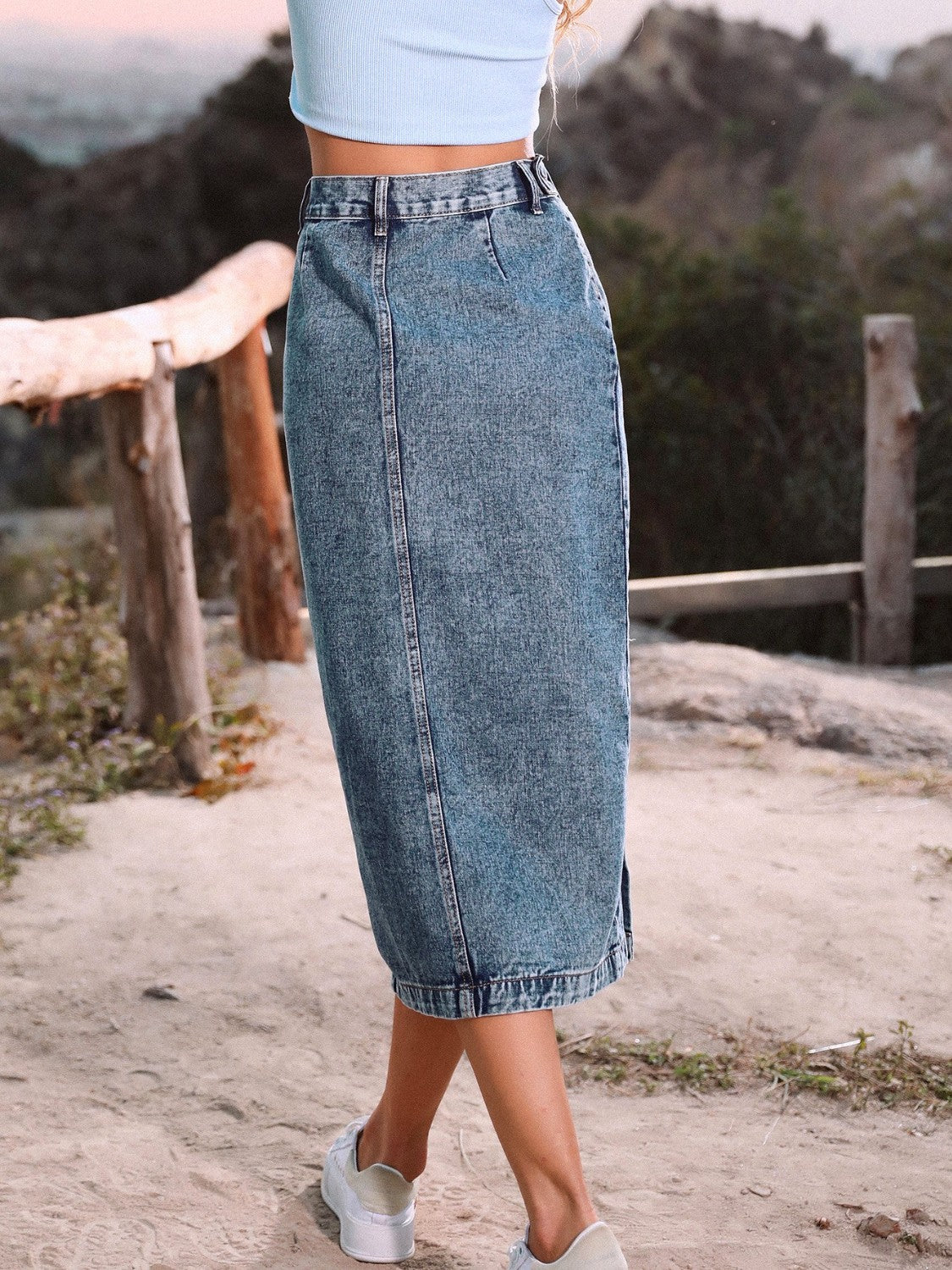 Grew Up Country Button Down Denim Skirt (Multiple Colors) - BP