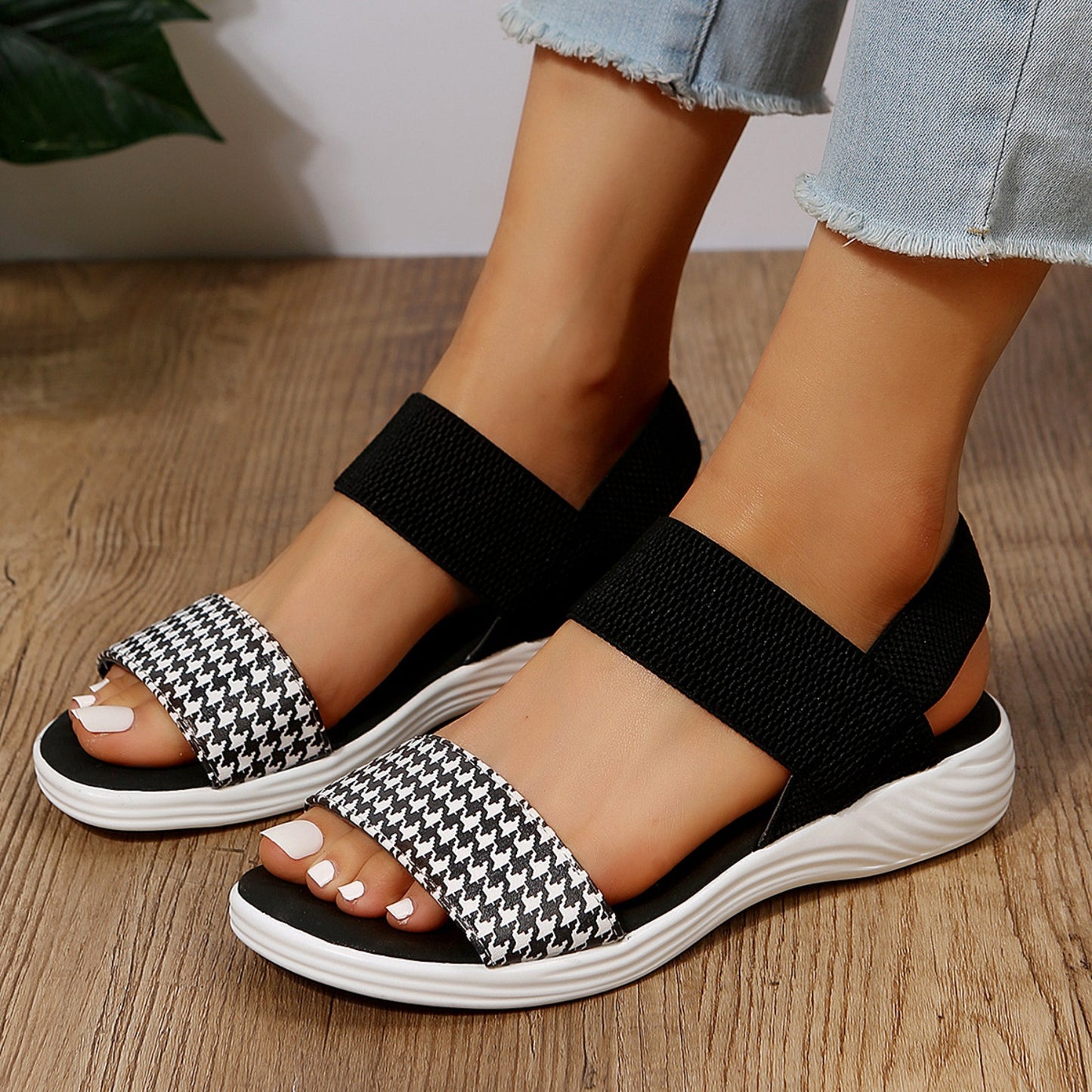 Live & Learn Leather Open Toe Low Heel Sandals (Multiple Styles)