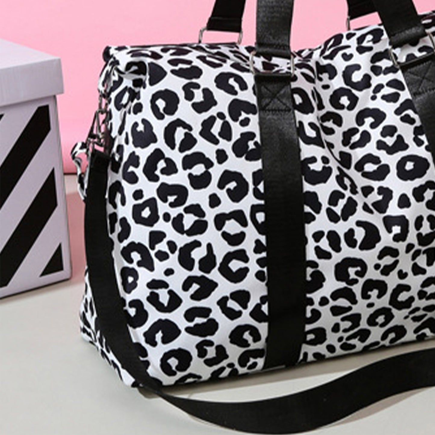 Whiskers And Purrs Animal Print Travel Bag