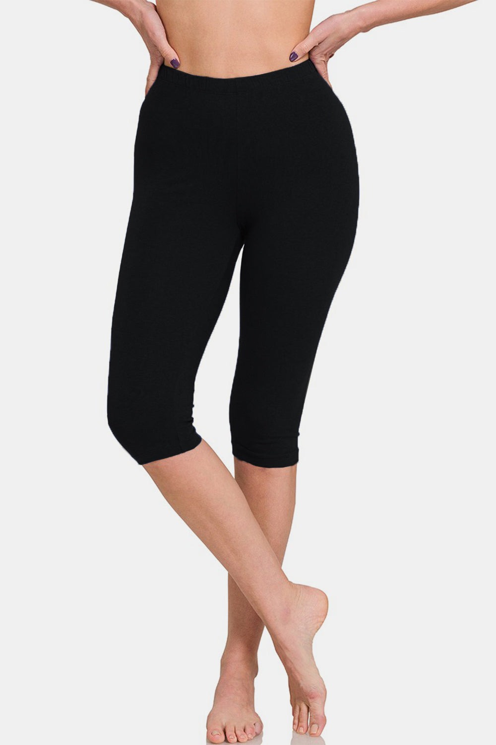 (S-3X) Athletic On Occasion Zenana High Waist Capris