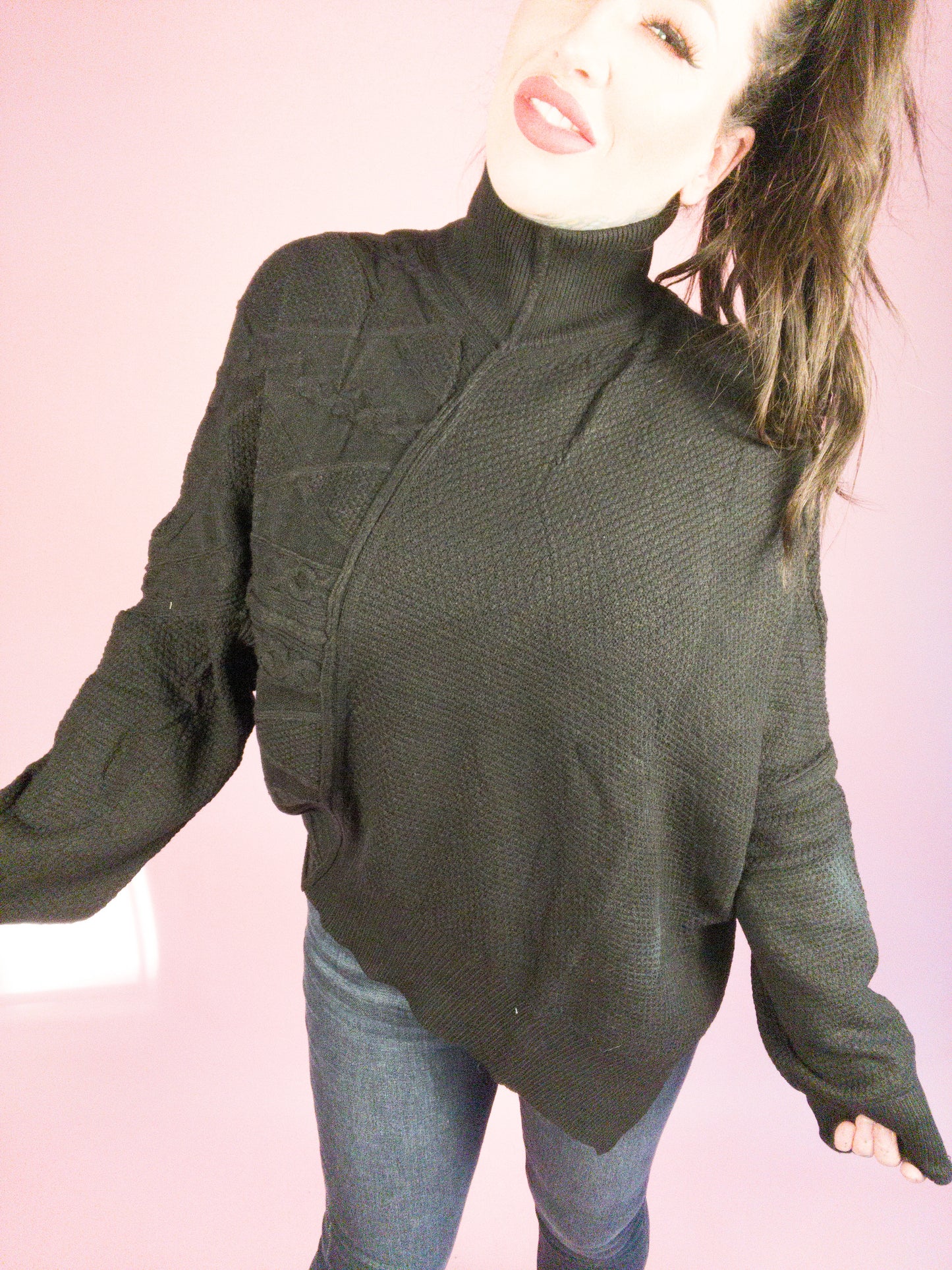 Midnight Mission Black Knit Turtleneck