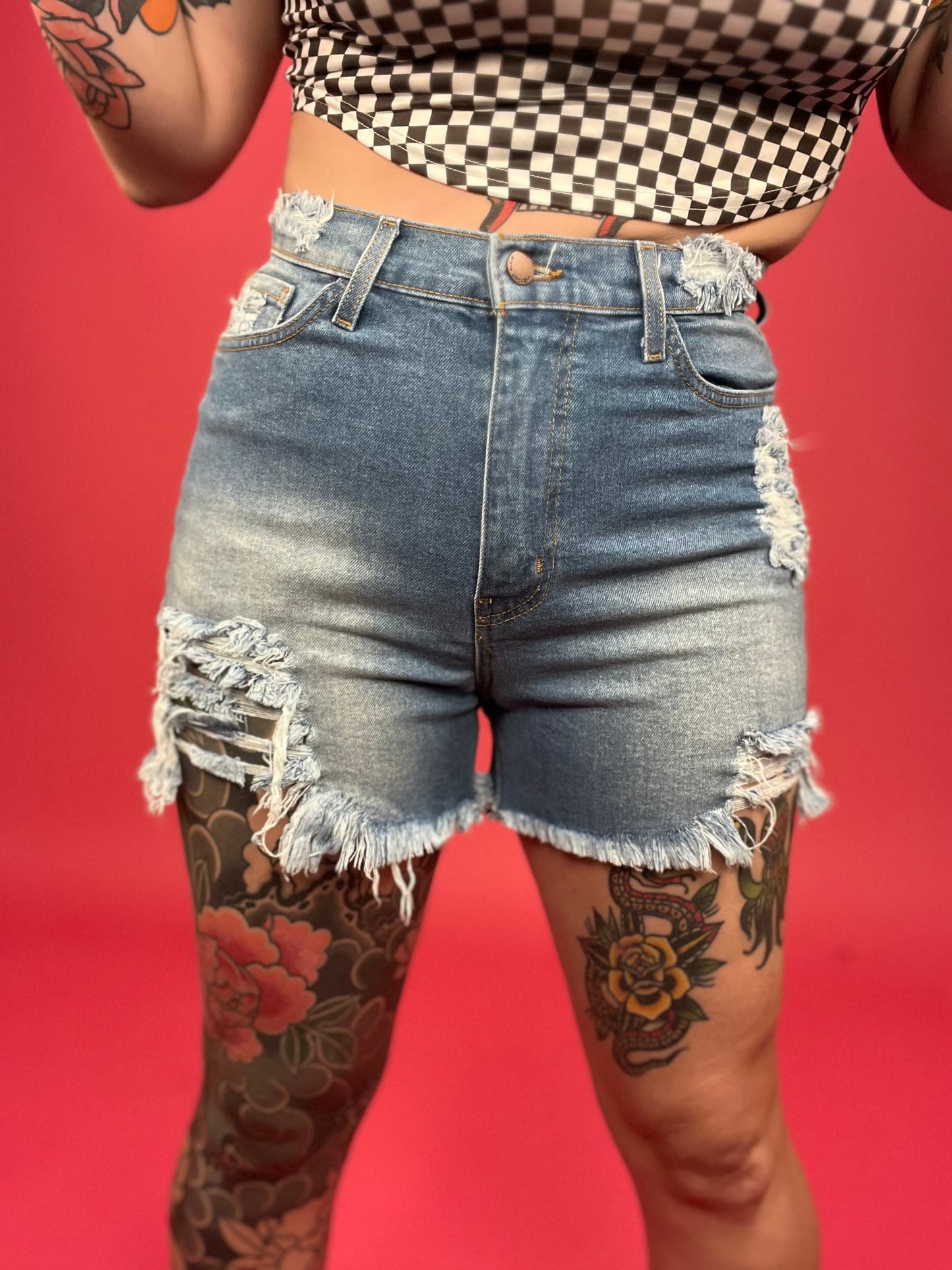 Vibrant M.I.U. Distressed Denim Short - BP