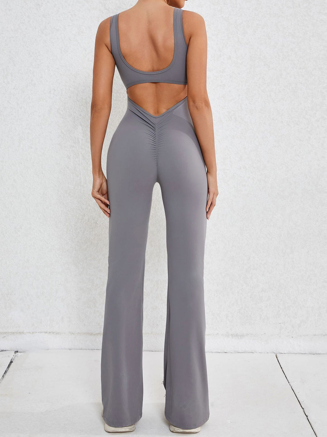 Check Me Out  Cutout Wide Strap Scoop Neck Active Jumpsuit (Multiple Colors)