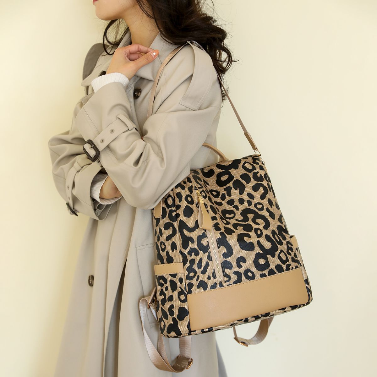 Cheetah Speed Leopard PU Leather Backpack Bag