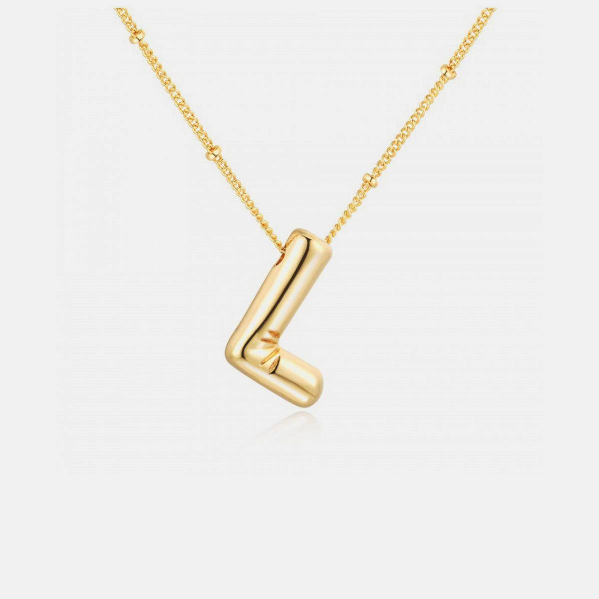 (K-S) What’s My Name Gold-Plated Bubble Initial Necklace