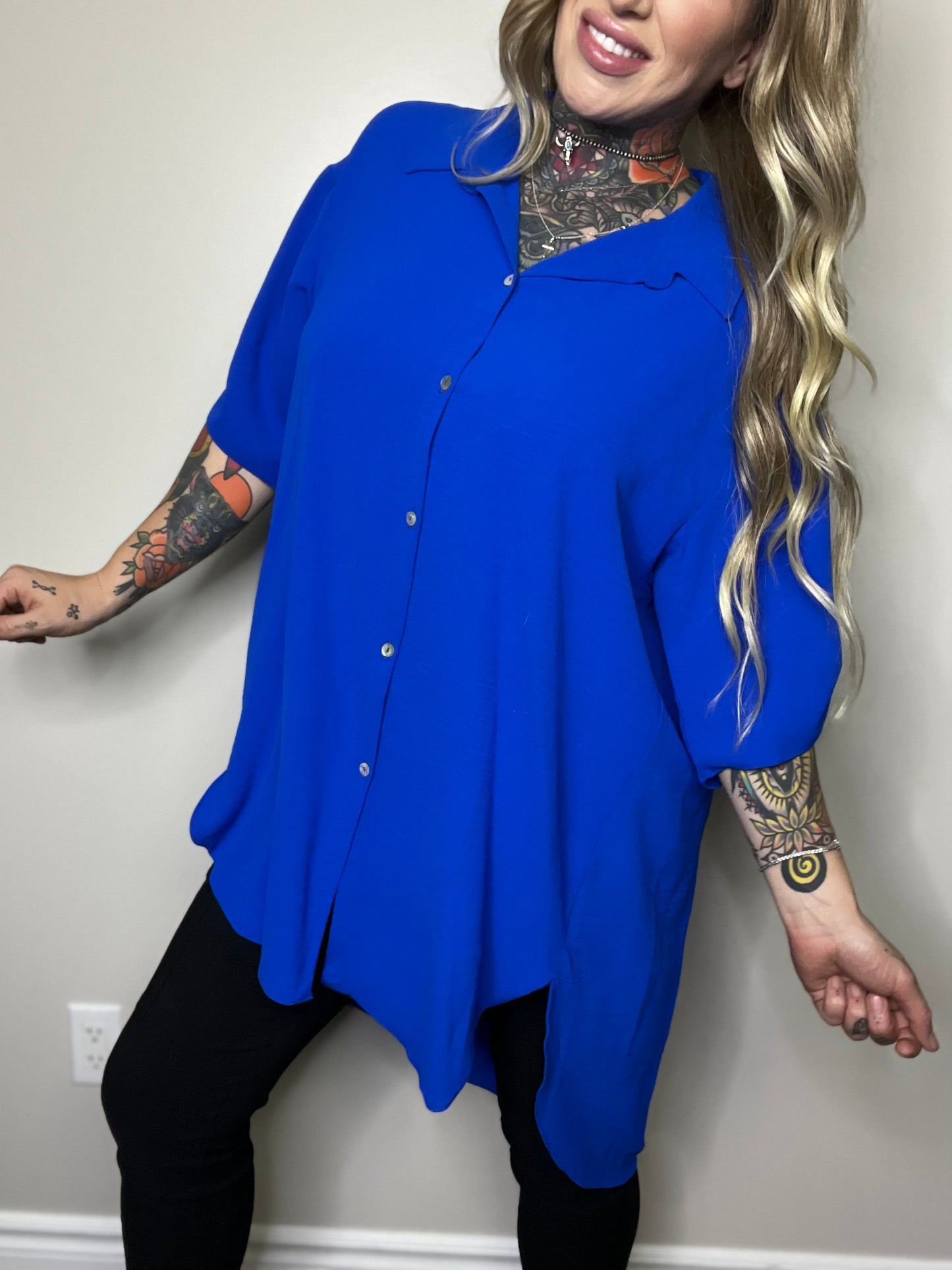 Boss You Around Curvy High Low Shirt (Multiple Color Options)