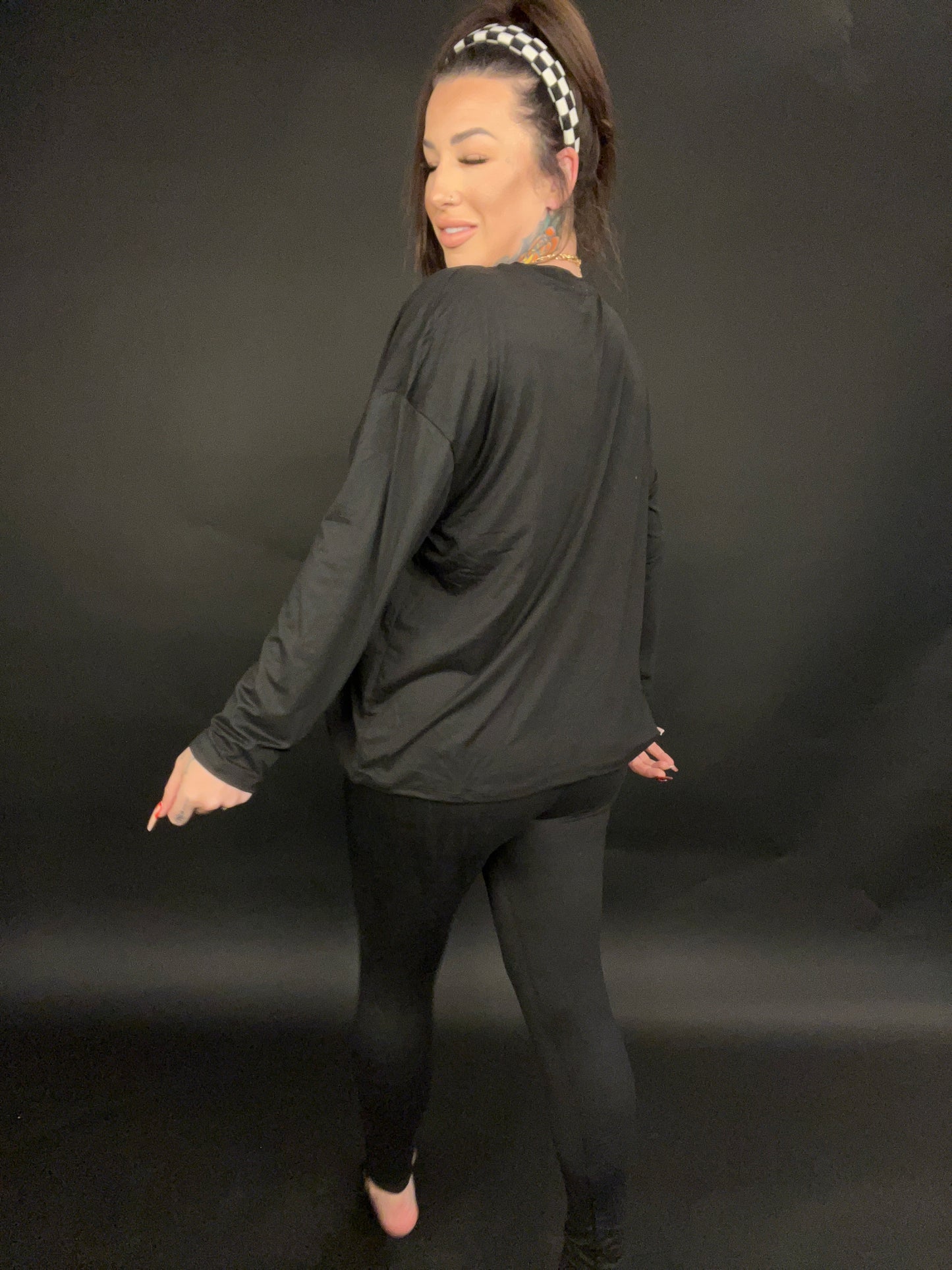 CURVY- Slayin' Today Long Sleeve Two Piece Legging Set (Multiple Colors)