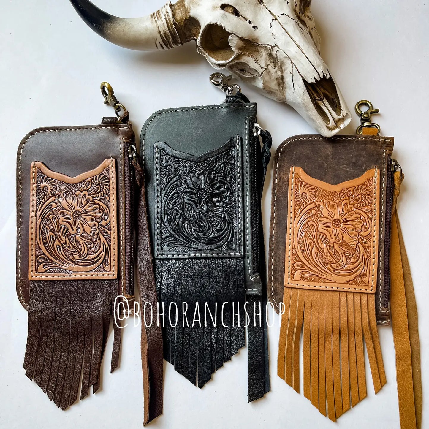 Longhorn State Of Mind Keychain Leather Wallet