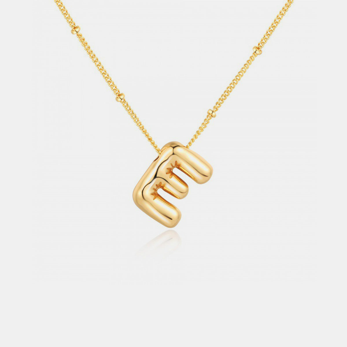 (A-J) What’s My Name Gold-Plated Bubble Initial Necklace