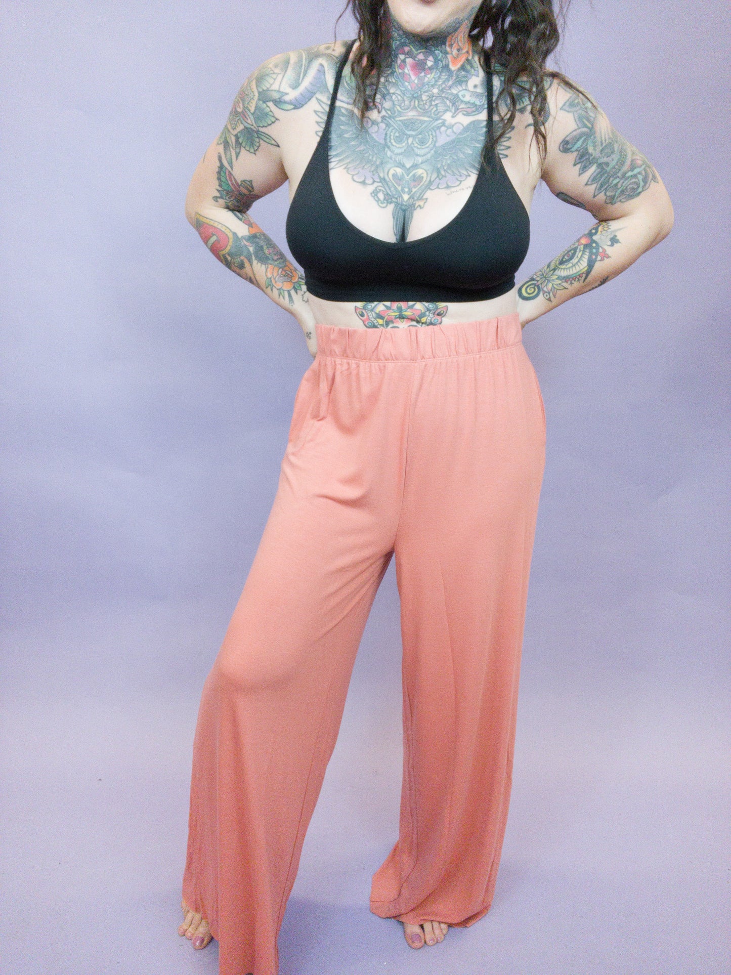 Curvy - Step in Success Wide Leg Pants w Pockets