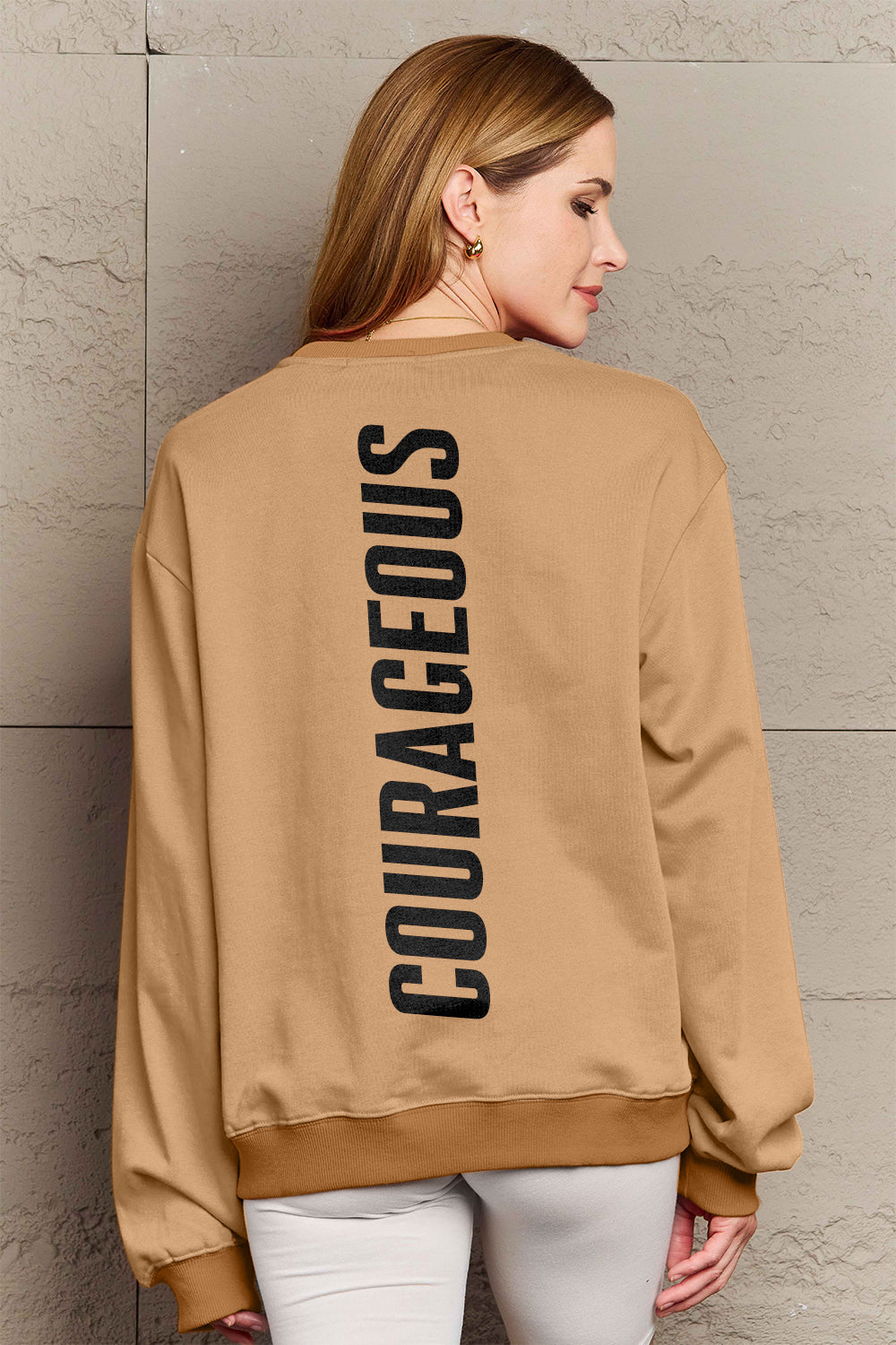 (S-3X) Always Courageous Simply Love COURAGEOUS Graphic Sweatshirt (Multiple Colors)