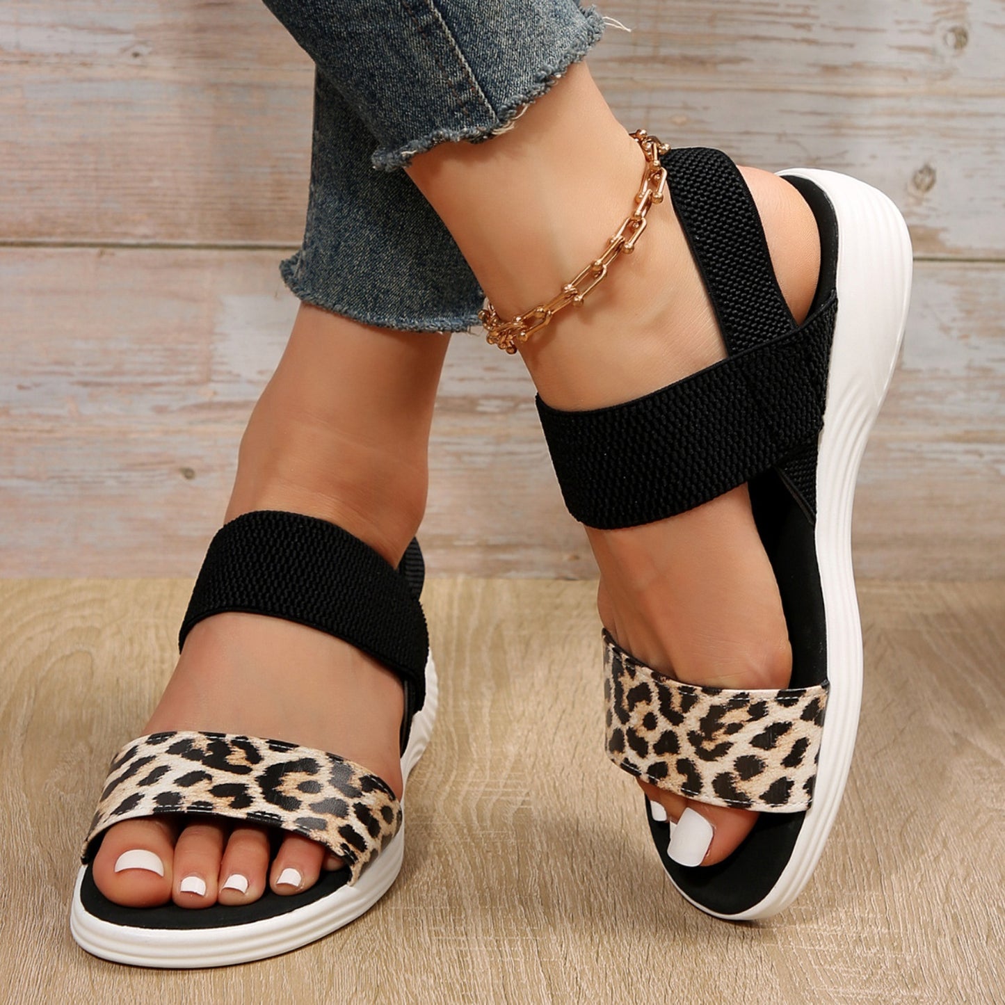 Live & Learn Leather Open Toe Low Heel Sandals (Multiple Styles)