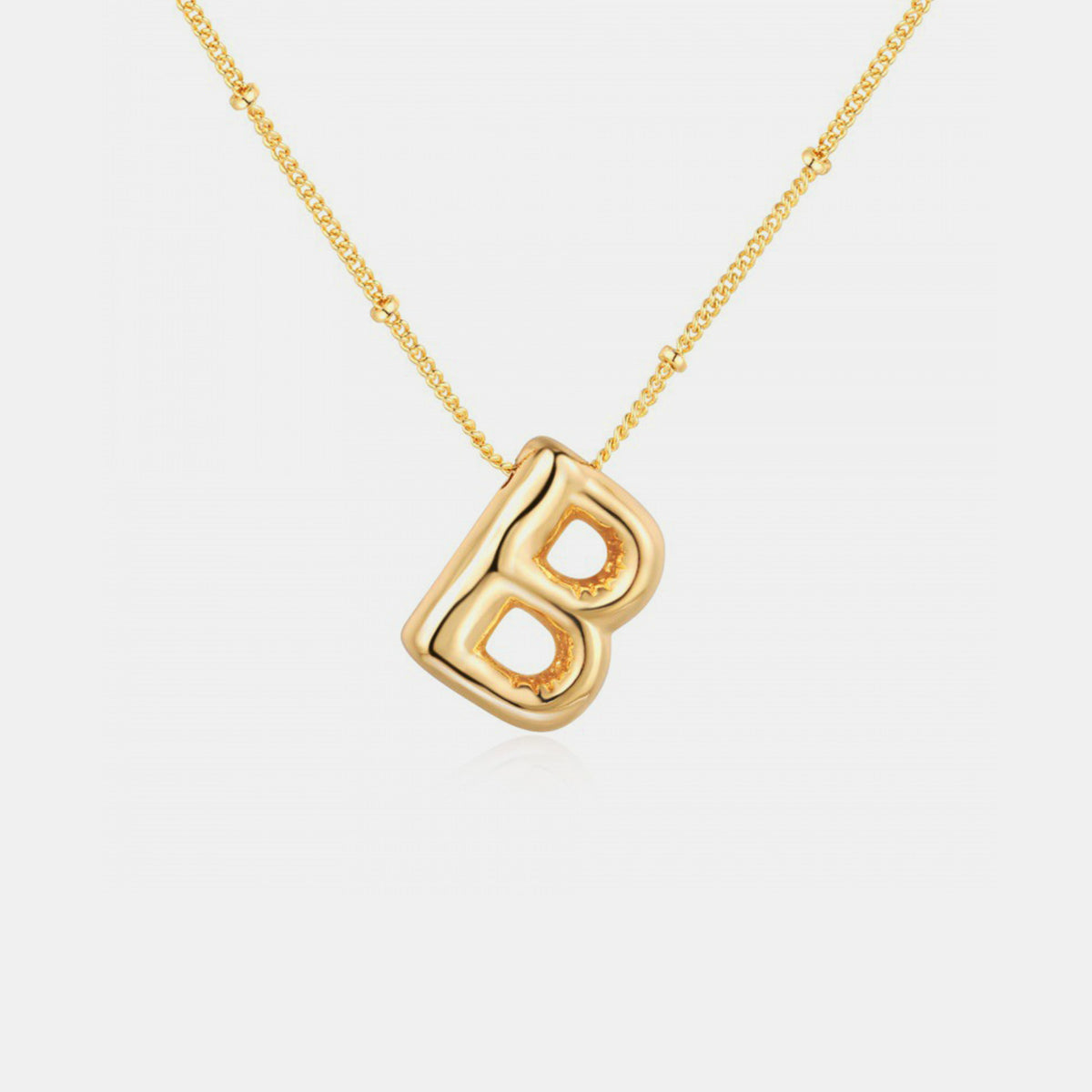 (A-J) What’s My Name Gold-Plated Bubble Initial Necklace