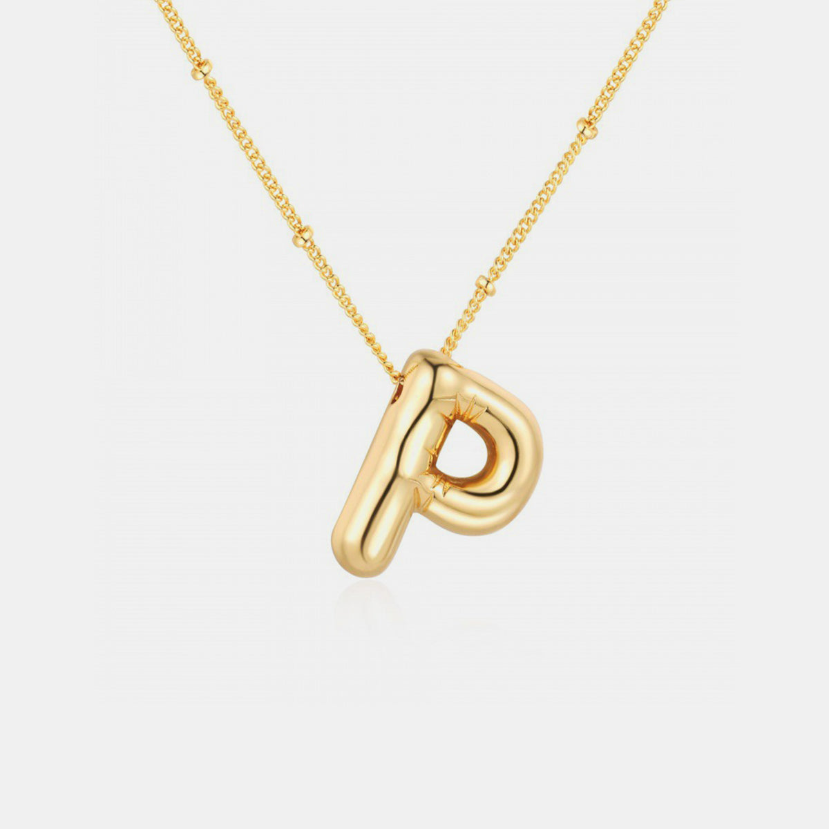 (K-S) What’s My Name Gold-Plated Bubble Initial Necklace