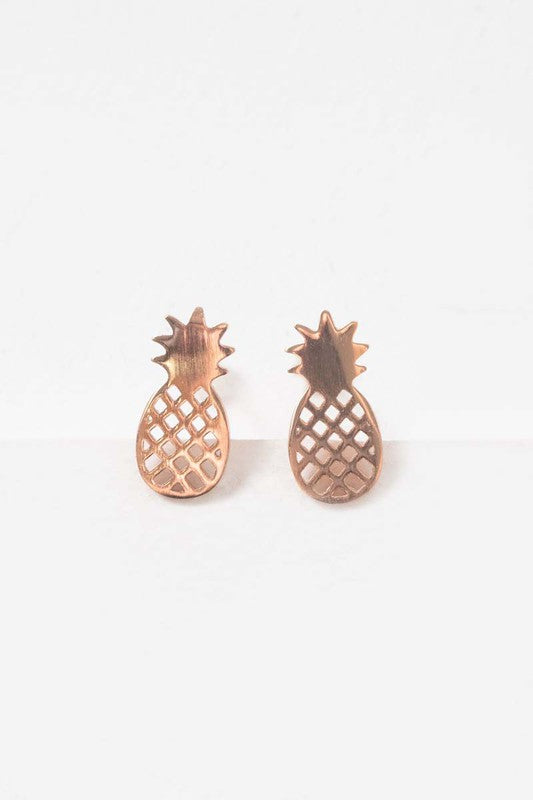 Pineapple Earrings 18K Rose & 24K Gold - BP