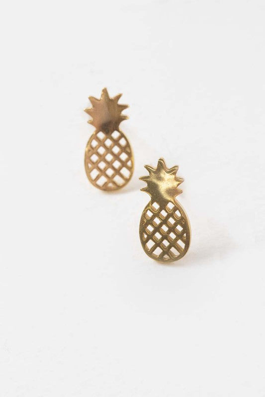 Pineapple Earrings 18K Rose & 24K Gold - BP