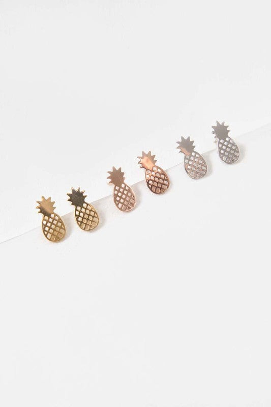 Pineapple Earrings 18K Rose & 24K Gold - BP