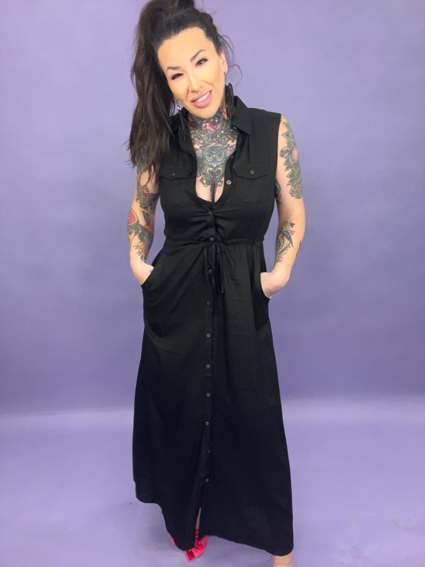 REG Jade By Jane -BUTTON DOWN MAXI DRESS