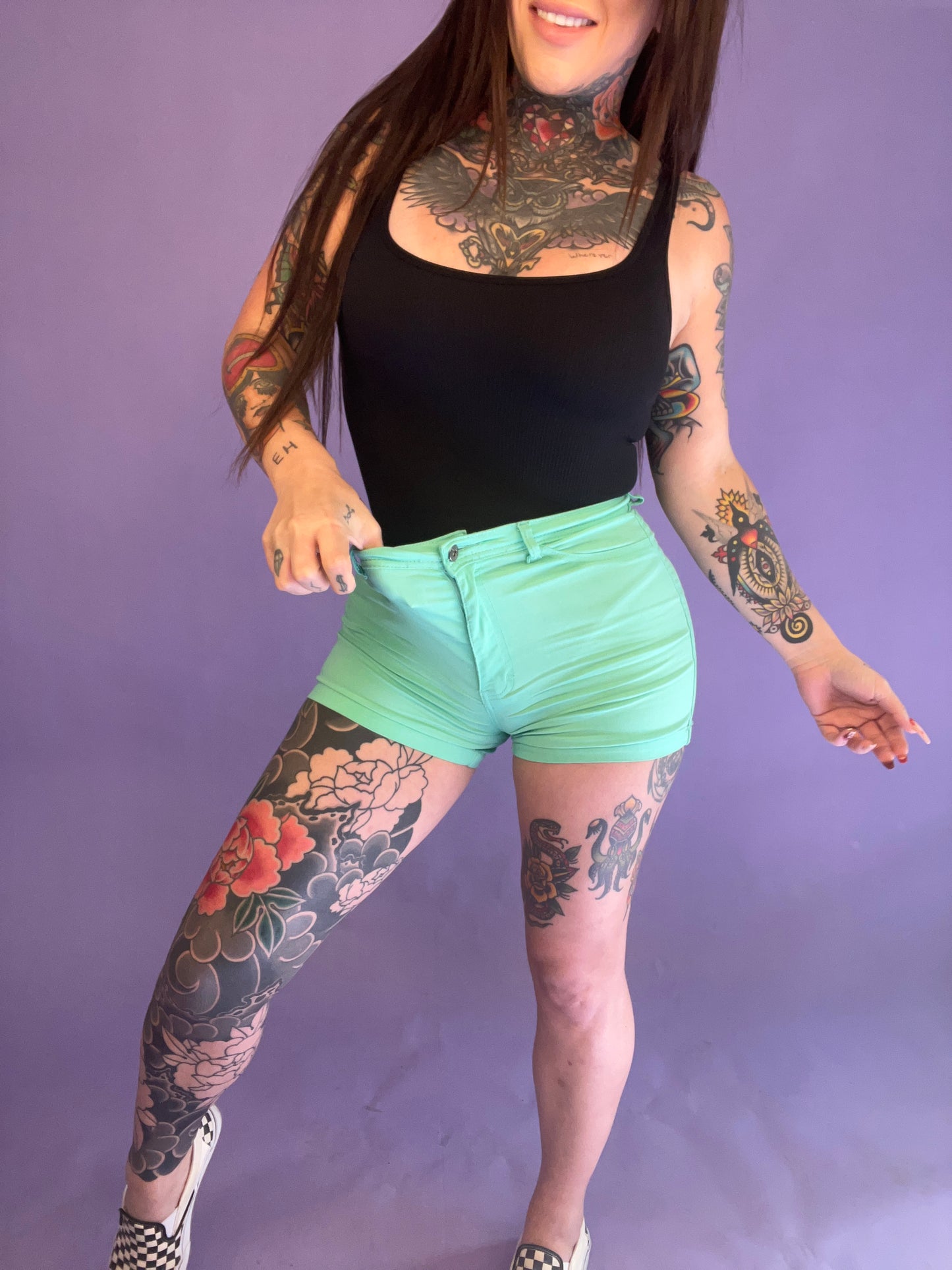 Berkley High Rise Teal Shorts