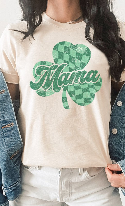 CURVY - Checkered Mama Shamrock PLUS SIZE Graphic Tee (MULTIPLE COLORS) - BP