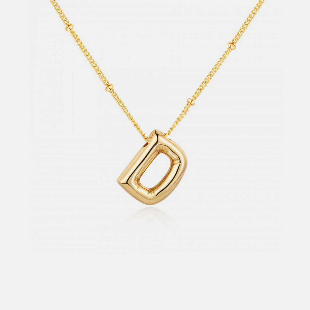 (A-J) What’s My Name Gold-Plated Bubble Initial Necklace