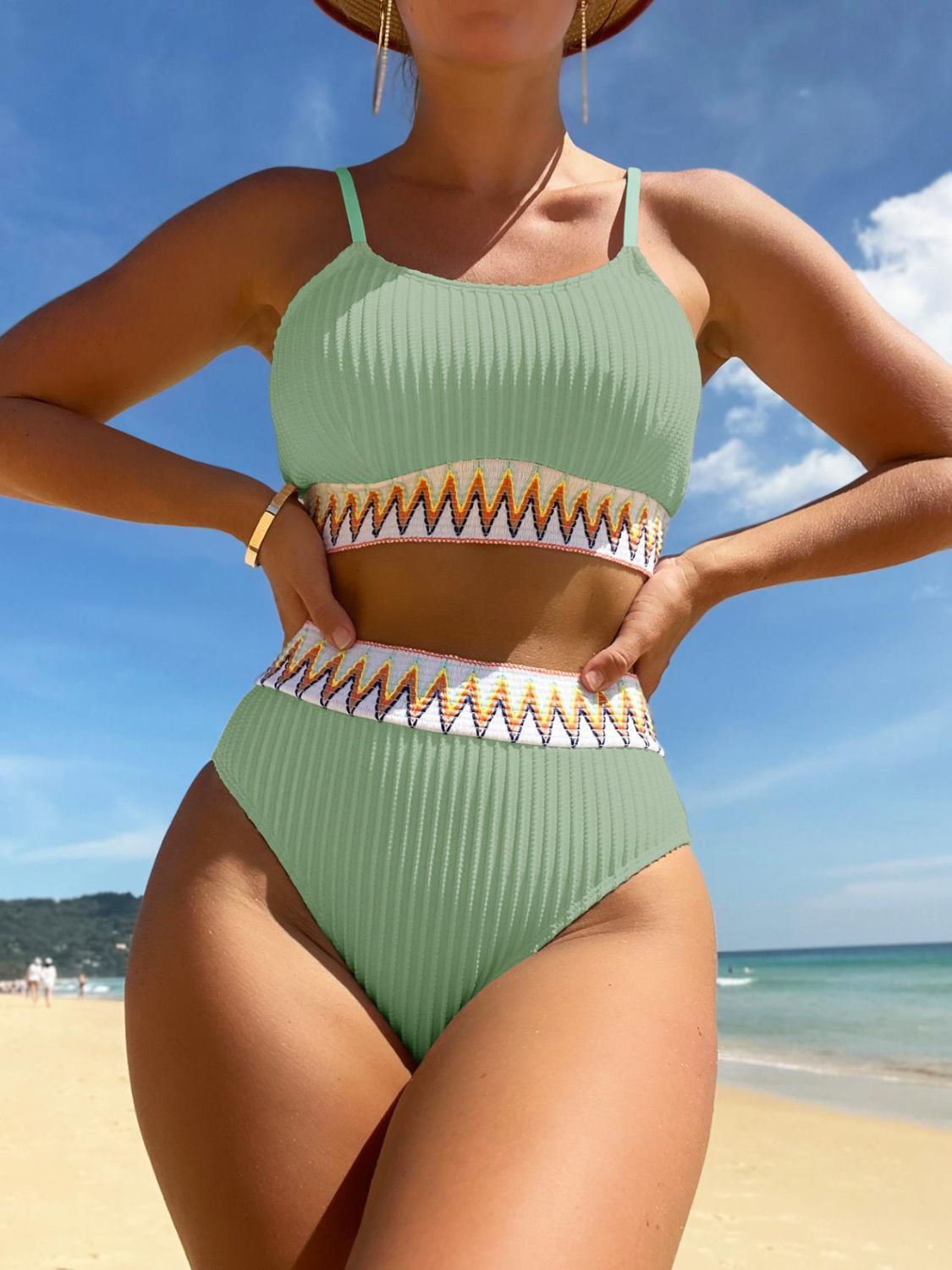 Created For The Seaside Scoop Neck Spaghetti Strap Two-Piece Swim Set (Multiple Colors)