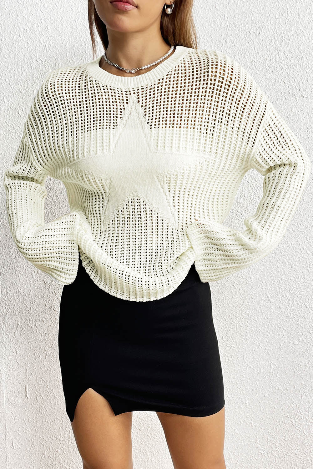 Fond Reflections Star Rib-Knit Sweater (Multiple Colors)