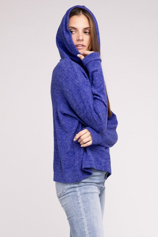 Zenana Hooded Brushed Melange Hacci Sweater (Multiple Colors) - BP