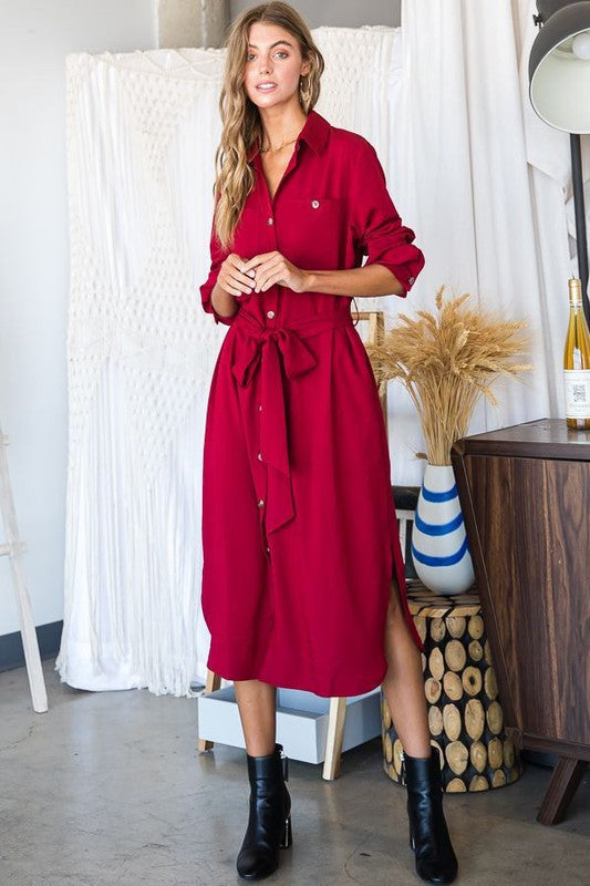 CURVY Jade By Jane - Button Down Shirt Long Dress