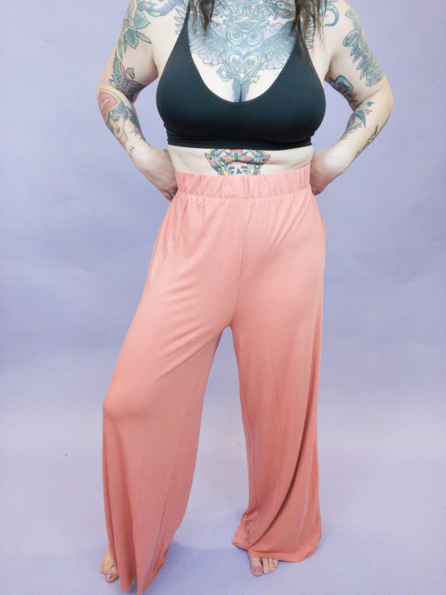 Curvy - Step in Success Wide Leg Pants w Pockets