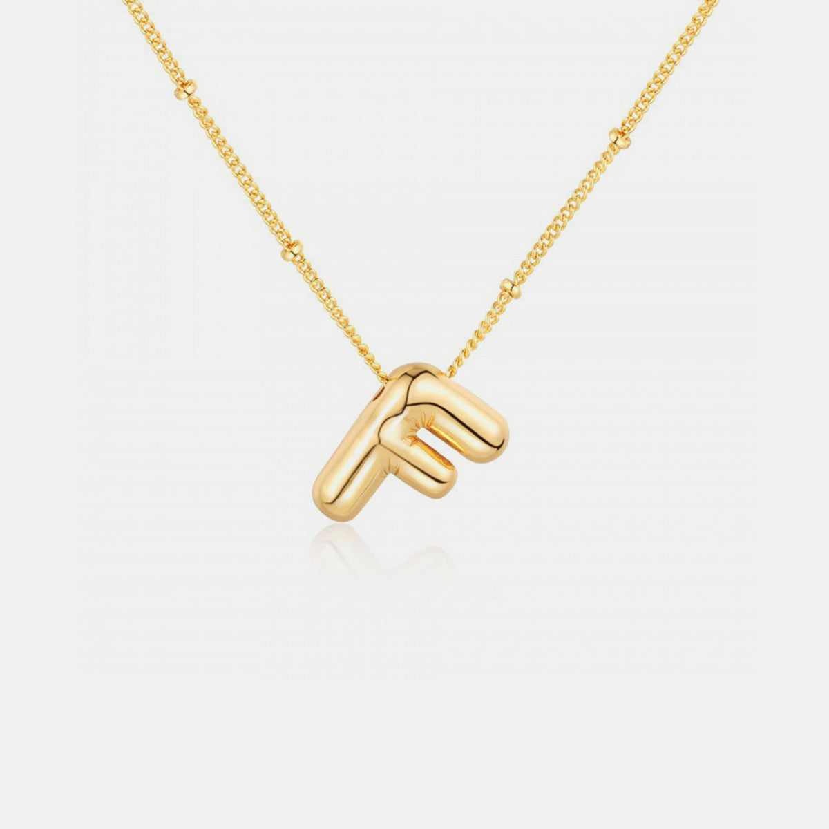 (A-J) What’s My Name Gold-Plated Bubble Initial Necklace