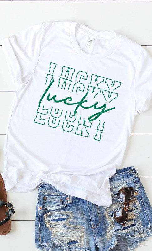 CURVY - Vintage Lucky Graphic Tee PLUS (MULTIPLE COLORS) - BP