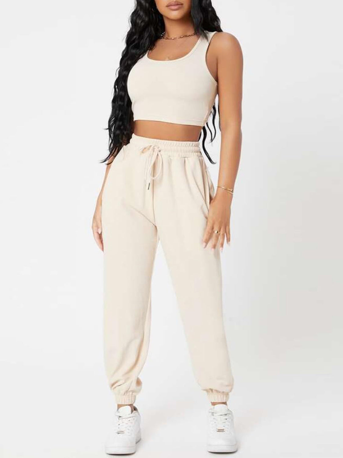 Snagged Your Attention Wide Strap Top and Drawstring Joggers Set (Multiple Colors)