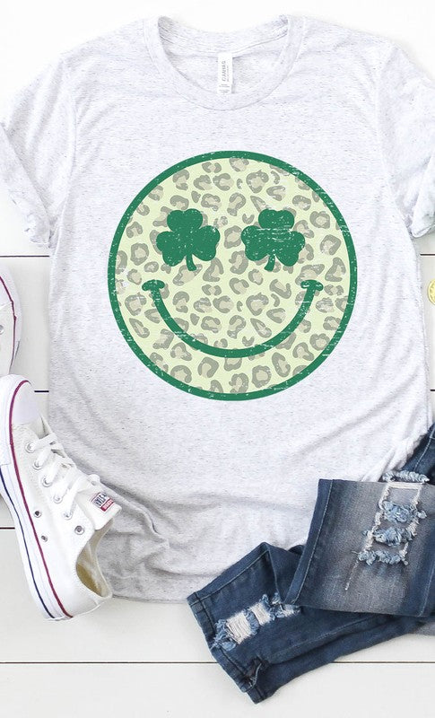 CURVY - Retro St Pattys Smiley Graphic Tee PLUS (MULTIPLE COLORS) - BP